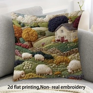 2D Flat - 1 Piece, Printed , 2D Flat , Zipper Seal , Machine Washable , Suitable Sofa Bedroom Home D