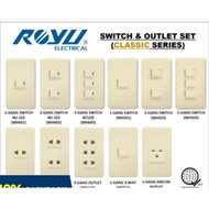 ROYU CLASSIC SERIES- Universal Outlet- (1G 2G 3G) Outlet (1WAY 3WAY)- Switch