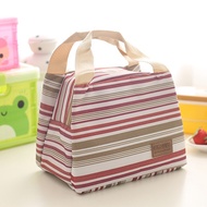 Striped lunch bag lunch box bag Korean insulation bag lunch box bag handbag girls bring your bag wat