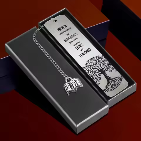 Metal Bookmark Gifts with Inspirational Quotes, Stainless Steel Book Marks Graduation, Retirement, T