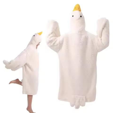Blanket Hoodie Geese Shape Soft Sweatshirt Blanket Loose Warm Pajamas Geese Shape Oversized Wearable