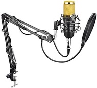WGHJK Without Noise Professional 3.5-xlr Recording Condenser Microphone for Computer Live Sound Card Karaoke (Color : Gold)