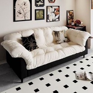 現代簡約小戶用布沙發 客廳雙人沙發  double sofa  懶人復古沙發 梳化 sofa（包送貨free delivery）雙人梳化 Retro Sofa 沙發 梳發