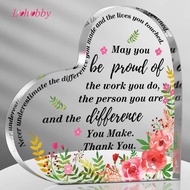 Lohobby Thank You Gift Women Acrylic Heart Gift Office Desk Decor Farewell Gift Clear Appreciation O