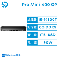HP Pro Mini 400 G9 惠普商用電腦/i5-14500T/8G D5/1TB SSD/90W/Wi-Fi 6+BT5.3/Win11 Pro/3年到府維修保固/B5SY3PT