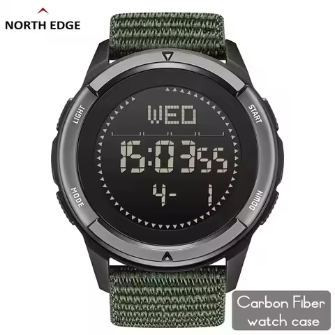 NORTH EDGE Watch for Men ALPS 45MM Outdoor Sports Swimming Metronome Compass Waterproof Carbon Fiber