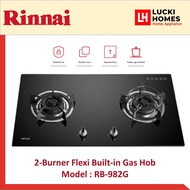 Rinnai RB-982G 2-Burner Flexi Hob Built-in Gas Hob (Glass)