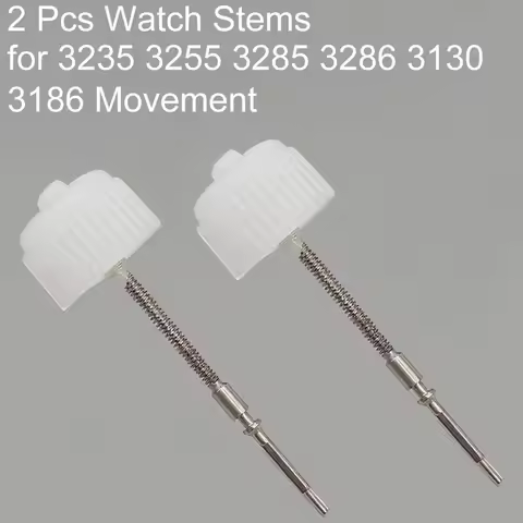 2Pcs Watch Crown Stems Compatible with Shanghai 3135/3235/3255/3285/3286/3130/3186 Movement Repair P