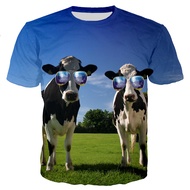 Tshirts 3D Print Funy Cows Grassland Summer T Shirt Fashion Kids Casual Boys Girls Kawaii Round Neck