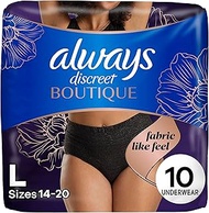 Always Discreet Boutique Low-Rise Postpartum Incontinence Underwear Size L Maximum Absorbency, Up to