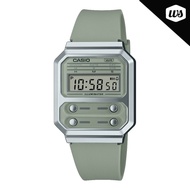 [Watchspree] Casio Vintage Style Digital Green Resin Band Watch A100WEF-3A