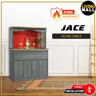 Living Mall Jace Oriental Altar Table with Top Altar Cabinet Fire Resistant Altar Cabinet