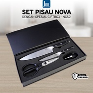 Joil Pisau Dapur Chef Knife Set Nova Knife Set 4 pcs Stainless Steel Full Tang - NGS2