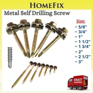 ( IRON ) SELF DRILLING SCREW WITH WASHER AWNING SCREW SKRU ONING SKRU ATAP SKRU IKAT BUMBUNG SKRU BESI