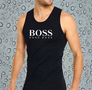 Men U-neck Men Gym Singlet Tank Tops Loose Breathable Bodybuilding Tops for Summer T-shirt Black.