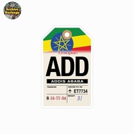 ADD Airport addis ababa Ethiopian Airways label luggage travel logo stickerTAG