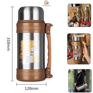 Large 1800ml 304 stainless steel vacuum thermos bottle with strap and lid with drinking cup, Retains