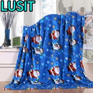 LUSIT Sofa Blanket, Flannel Washable Cosy Snuggle Blanket,  Elk Snowflake Winter Warm Soft Christmas
