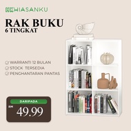 HK Rak Buku/6 Tier Bookshelf /DIY Utility Shelf/Rak Buku 3 Tingkat/Home Furniture/Wood Shelf