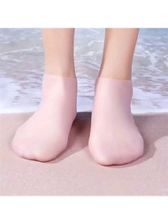 1對帶有矽膠足套的防水襪,彈性適用於划艇、浮潛、海灘水上活動