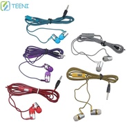 TEENI Earphone Bass Stereo Sports Braided Cord Weave Cable 3.5mm Jack Wired Control Wired Eraphone