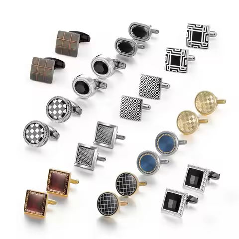 6/12 Pair Wed Cufflinks For Mens Wedding Guest Gift Man Shirt Cufflink Set Vintage Luxury Father's D