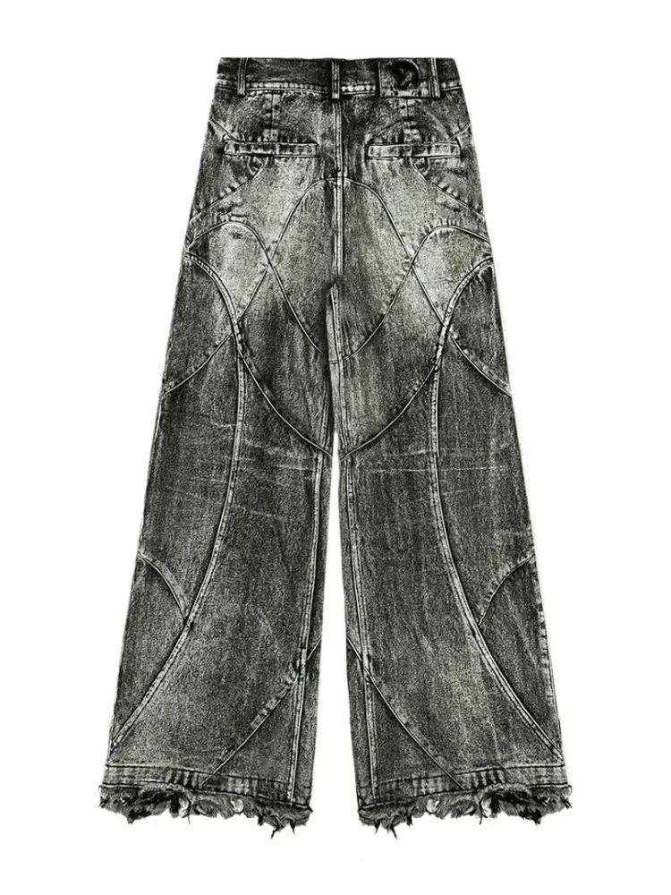 Vintage Y2k Streetwear Punk Hip Hop Jeans Women Pants Grunge Baggy Ripped Denim Trousers Gothic Dist