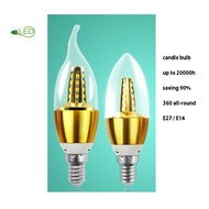 LED Candle Bulb E14 / E27 4W 5W Chandelier Home Decoration (READY STOCK)