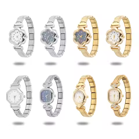 Wholesale Women Men's High Quality Stainless Steel Watch Head Bracelet 9mm DIY Italian Charm Fashion