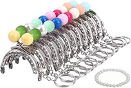 Hitchuey 10 Colors Purse Snap Clasps 5cm Kiss Crochet Hook Coin Bag with Acrylic Beads Ball Metal Fr