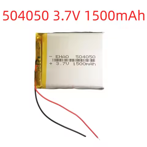 504050 Lipo Battery 3.7V 1500mAh Rechargeable Polymer Battery with JST 1.25 2Pin Plug for Digital Ca