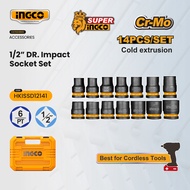 Ingco 14pcs 1/2" DR.Impact Socket Set 10mm-27mm for Impact Wrench HKISSD12141 HT2
