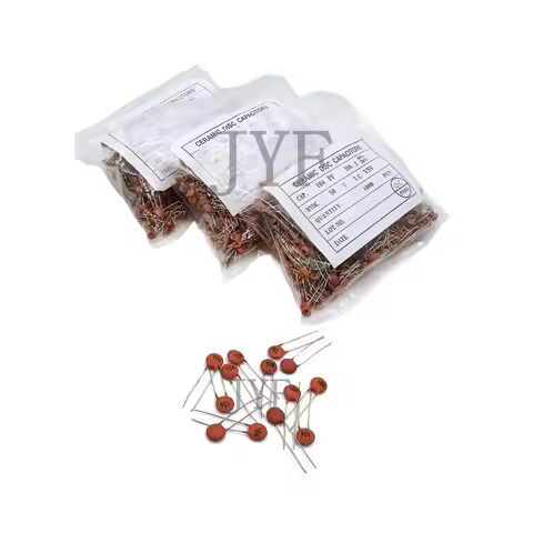 Red Yellow Plug-In Capacitor 50V 100V 104PF 103PF 0.1UF 100NF Capacitance 15PF 22PF 33PF 470PF 680PF