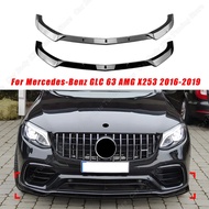 Front Bumper Spoiler Lip For Mercedes-Benz GLC 63 AMG X253 Pre-facelift 2016-2019 Car Diffuser Split