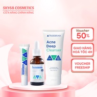 3-Step Combo to Support Acne Reduction Trioderma Facial Cleansing Gel 150g + Serum 30ml + Acne Gel 1