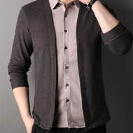 Kemeja Pria dengan Cardigan Kain Berkualitas Tinggi Molux TA1 - Lengan Panjang 2 Lapisan Slimfit