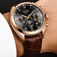 LIGE Top Luxury Dress Men Watch