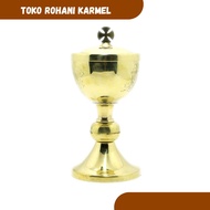 SIBORI TEMPAT HOSTI KATOLIK / PERALATAN MISA KATOLIK / SIBORI KUNINGAN