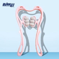 天鵝款手動六輪滾輪肩頸按摩器 手持夾頸按摩器 粉色