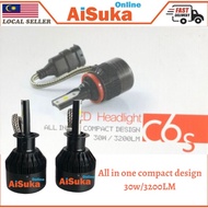 ✨READY STOCKS✨2PCS C6 LED Headlight H1 Car Headlight LED Bulb