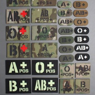 Blood Type Reflective/Luminous Velcro Type A Type B Type AB Type O Type+POS Tactical Blood Type 3D V