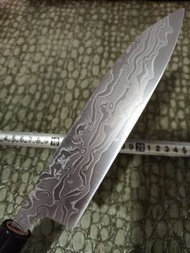 土佐壼屋 龍馬之劍心 大馬士革花紋 銀三鋼 192mm 和式牛刀 職業用.萬能包丁