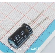 100pcs  22UF 250V  Electrolytic Capacitor 250V22UF 10mm X17mm