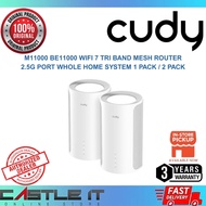 Cudy M11000 BE11000 WiFi 7 Tri Band Mesh Router 2.5G Port Whole Home System 1 Pack 2 Pack