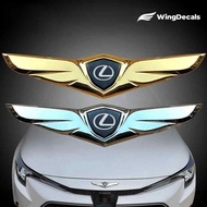 Wings Emblem For Lexus Car Front Hood Bonnet Car Tailgate Metal Stickers is250 es250 rx300 is200t rx350h Accessories