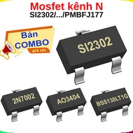N-channel Mosfet SI2302, SI2306, LN2302LT1G, 2N7002, AO3400A,...SOT-23 pin