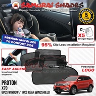 (5-Yrs Warranty) PROTON X70 SAMURAI SHADES Premium Magnetic Sunshade Car Sun Shade