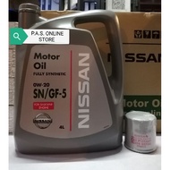 NISSAN 0W20 4L ENGINE OIL WITH NISSAN ORIGINAL OIL FILTER 65F00