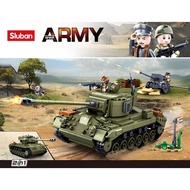 Sluban - Bricks Building Blocks Toys WWII-M261 Fastening Medium Tank 2in1 M38-B0860 Boys Toys
