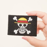 SKULL FLAG EMBROIDERY PATCH BLACK 1 PIECE FLAG BADGE EMBROIDERY IRON PATCH ANIME/